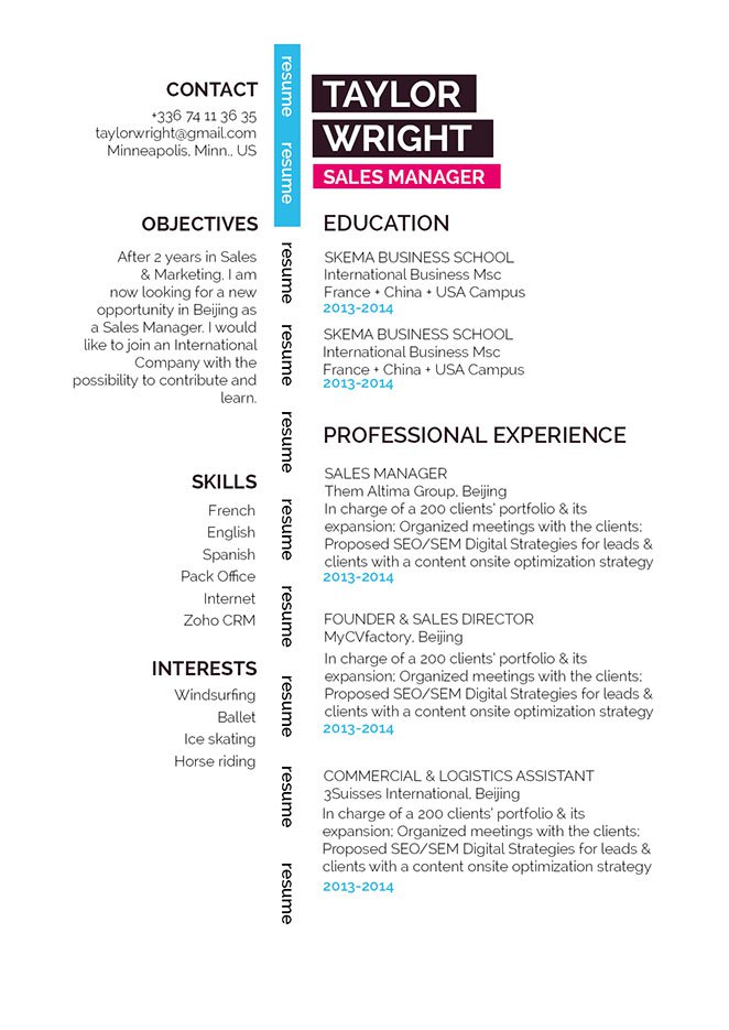 A professional resume template that is  a perfect fit for any type of job