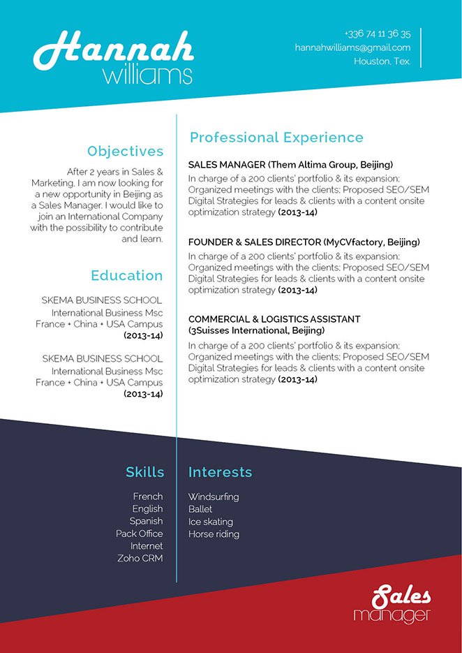 French Cv Template Word