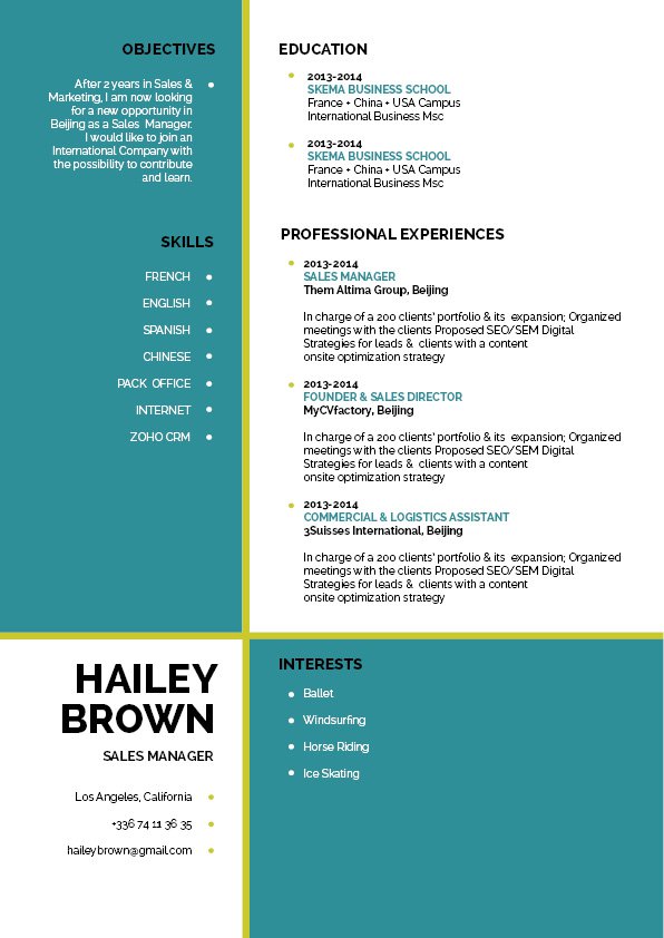 Build the perfect resume format with this modern resuem template!