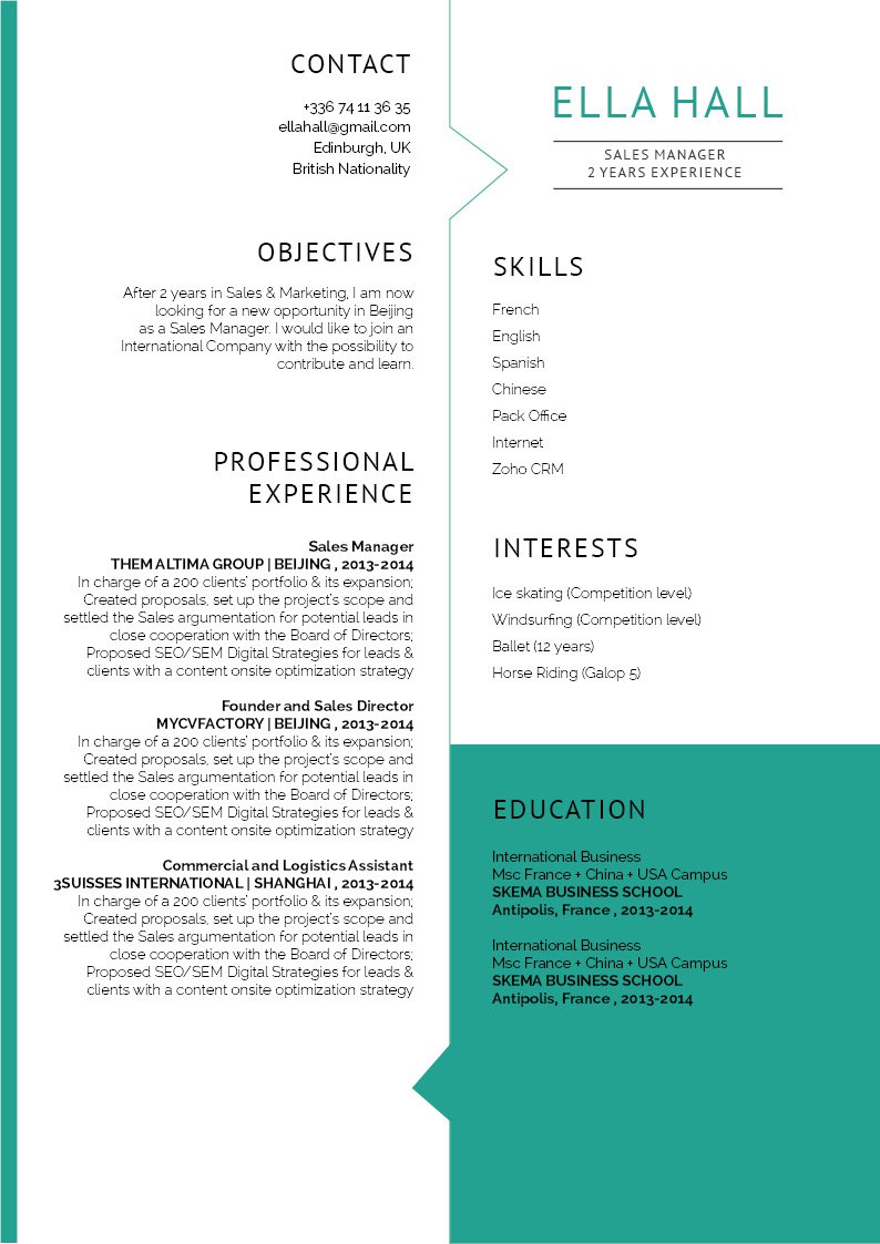 The formatting and lay out makes this template the perfect builder for a modern resume template