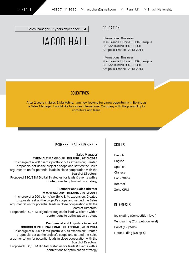 Achieve the job of your dreams with this resume! It has all you need in a Modern CV Template