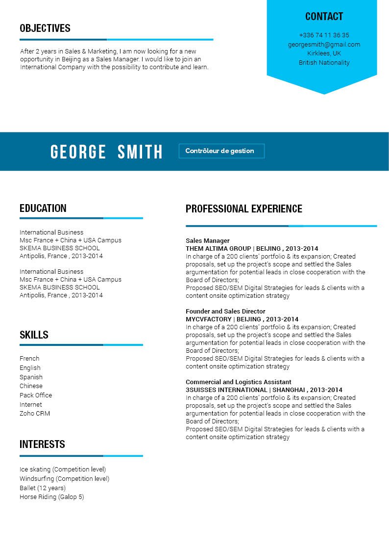 Cv Format Cool Resume Mycvfactory