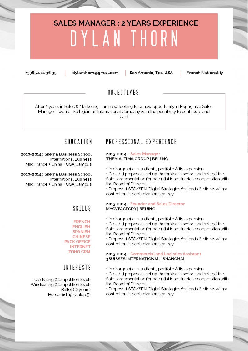 Clean and functional format will make this simple resume template stand out the most