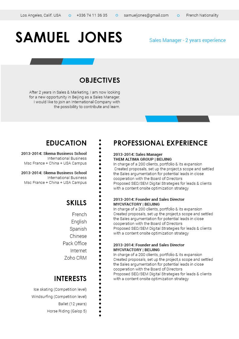 A modern resume template that has all the elements of a great CV