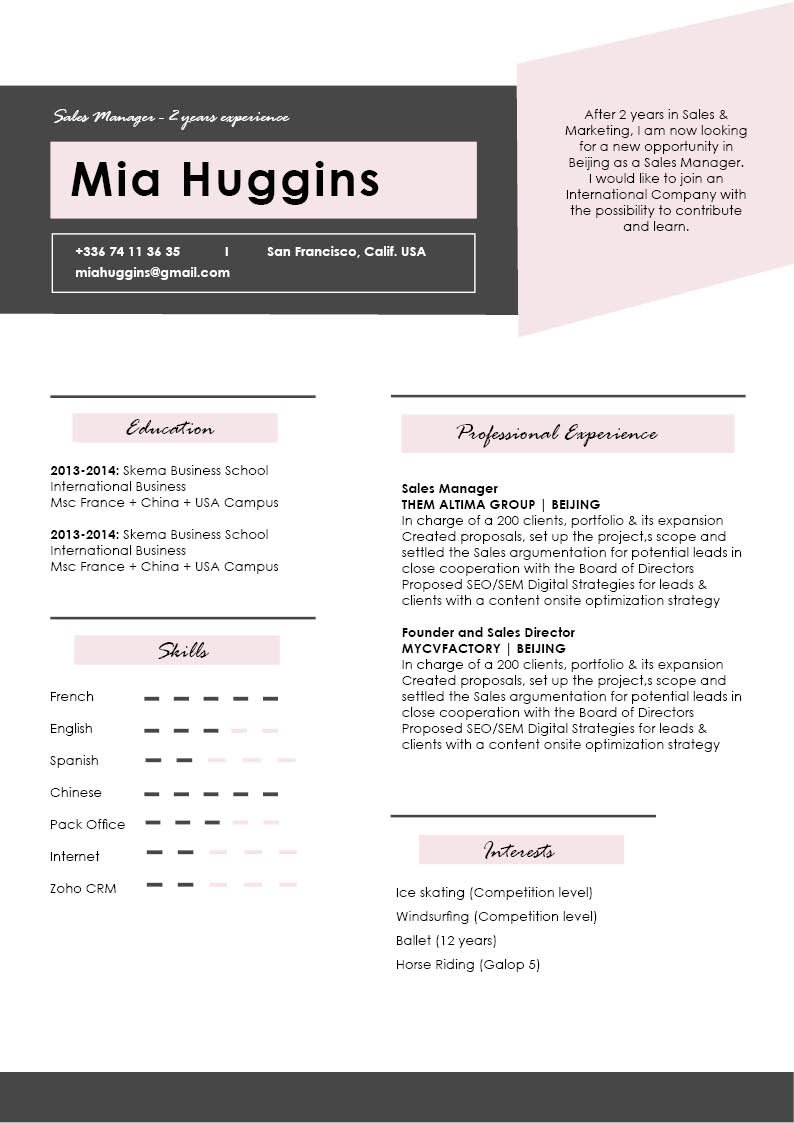 This resume template is expertly formatted to show off each section perfectly thanks to its cv format
