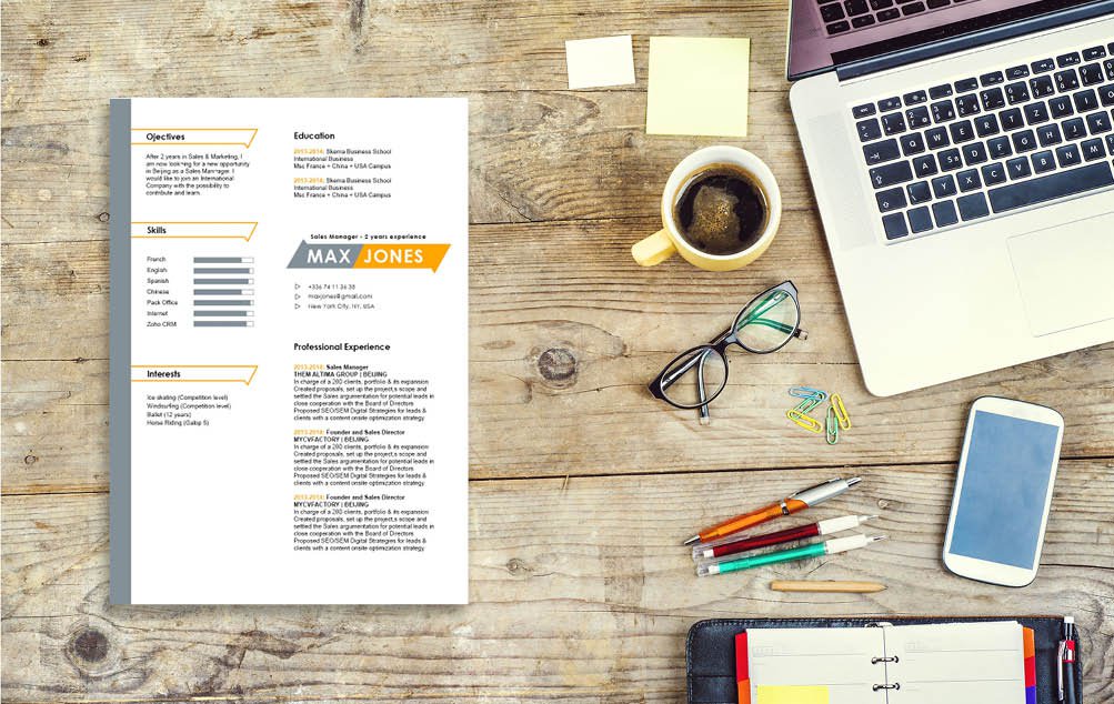 A modern resume template wit equally great colors and design!
