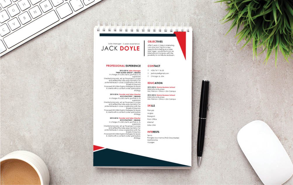 Clean and creative, all you need is this modern resume template