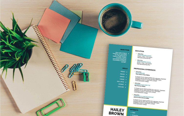 A modern resume template with a superb design made to impress any recruiter