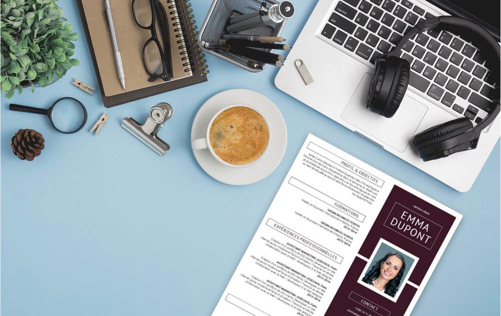 Mycvfactory-cv design-386.jpg Une cv avec une présentation équilibré.