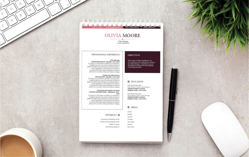 This simple CV Template has it all going on!