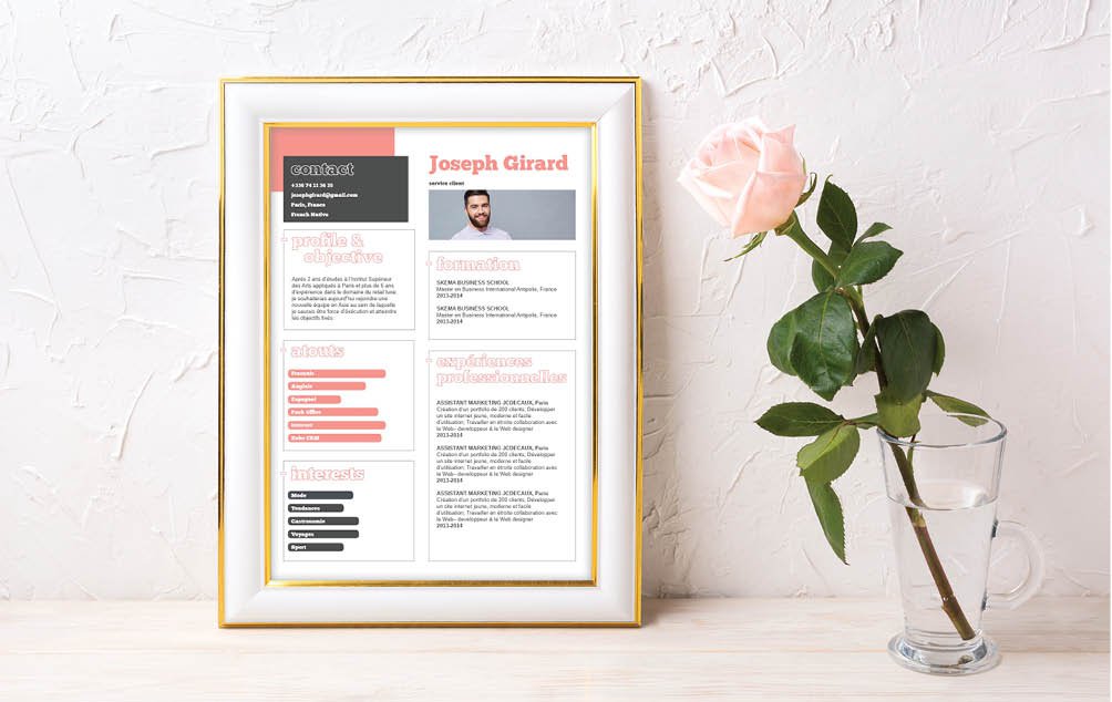 Mycvfactory-cv design-400.jpg Un cv riche en couleurs et bien présenté . La lisibilité des textes est ici prioritaire.