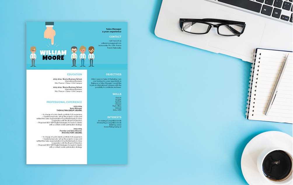 This functional resume template uses colors and shapes to its advantage