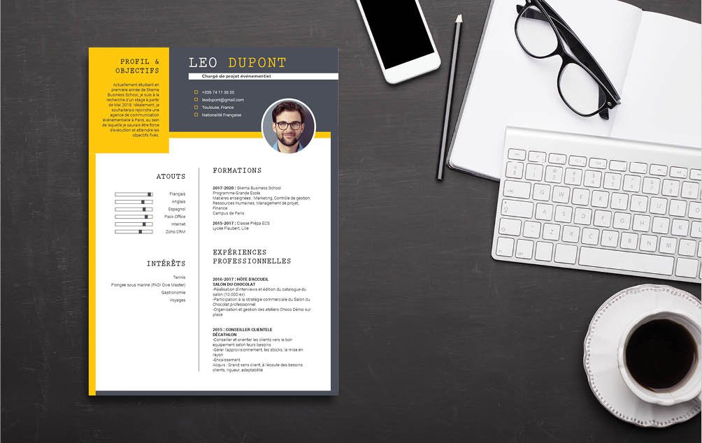 Mycvfactory-cv design-430.jpg Structure de CV classique, modernisée