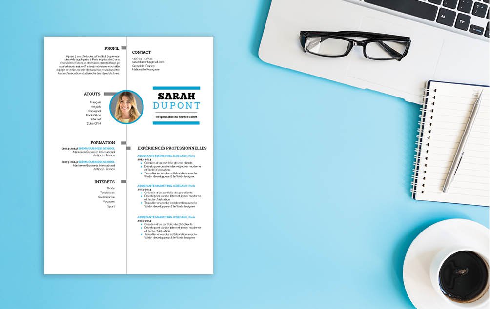 Mycvfactory-cv design-424 Un CV-type qui cherche à obtenir les meilleurs résultats avec un concept équilibré. Rien d’ostentatoire tout en proposant un produit coloré.