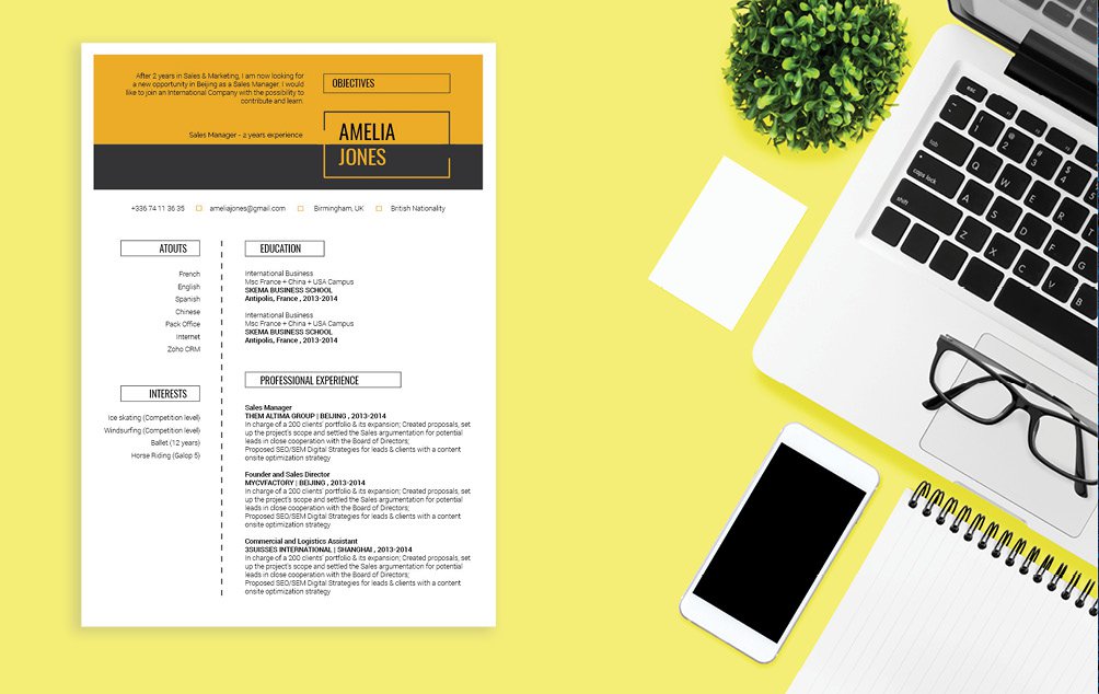 Colors, fonts, and styles are expertly crafted in this professional resume template