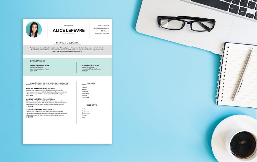 Mycvfactory-cv design-376.jpg Mettez en avant votre dynamisme. Jeunes diplômés ou étudiannts ce cv s'adresse à vous