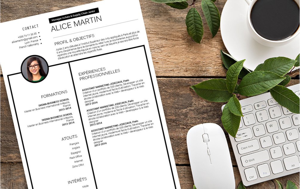 Mycvfactory-cv design-367.jpg Un cv recommandé pour les étudiants ou les stagiaires qui privilégient la sobrieté