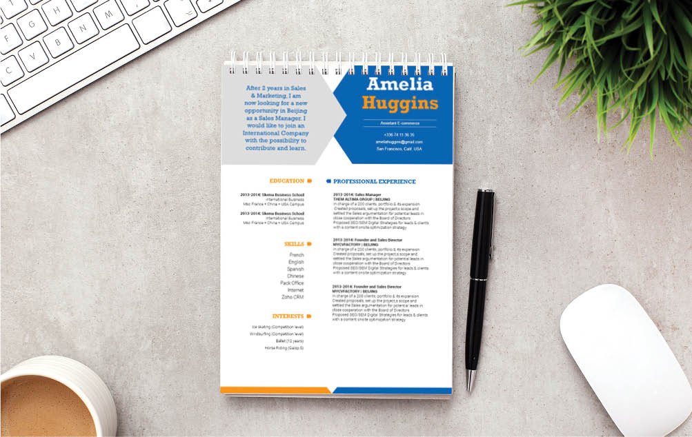 Every section is very well written in this professional resume template