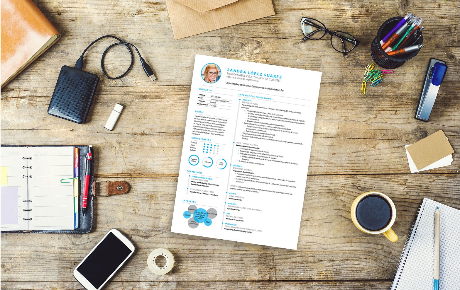 01 ESP 1 Un cv type qui intrigue, où chaque information est mise en exergue de façon judicieuse.