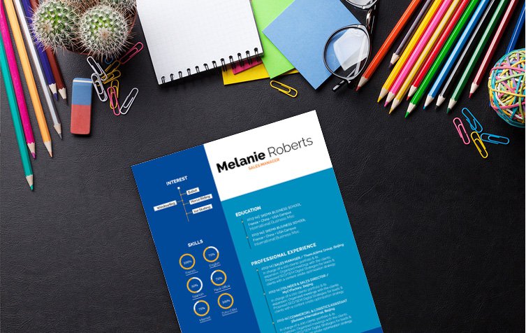 A modern CV with an equally modern and creative design and format that is made to attract the attention of your reader