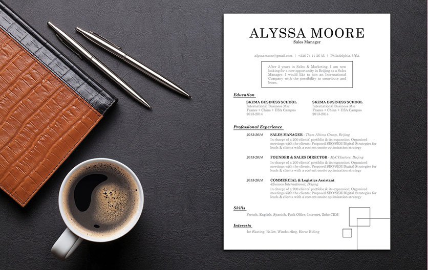 This resume template has a straightforwad and classic design made for the modern work age