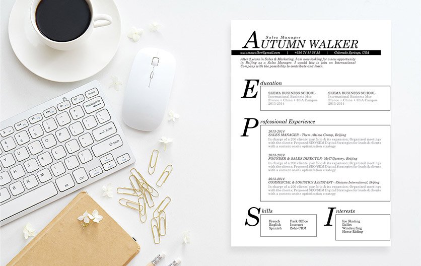 Great balance of designs and formatting  and effective resume template of choice!