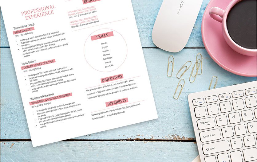 A simple resume format with a well-written format and design