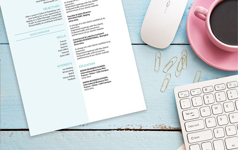 This traditional CV format lays out all the essential parts of your resume perfectly