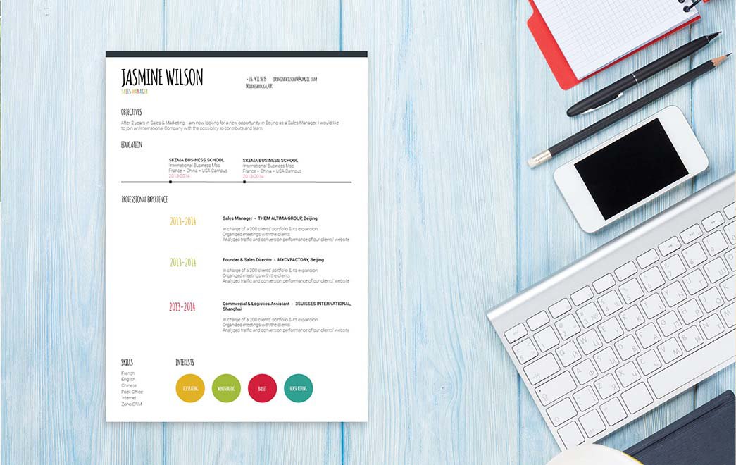 This professional resume template is a perfect fit for the digital age