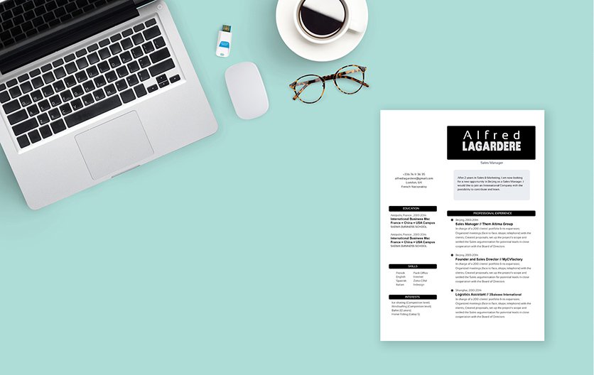 All your skills and experience is clearly written within this template's simple resume lay out