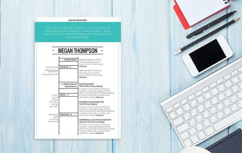 This modern resume template will help you climb the ladder in your industry