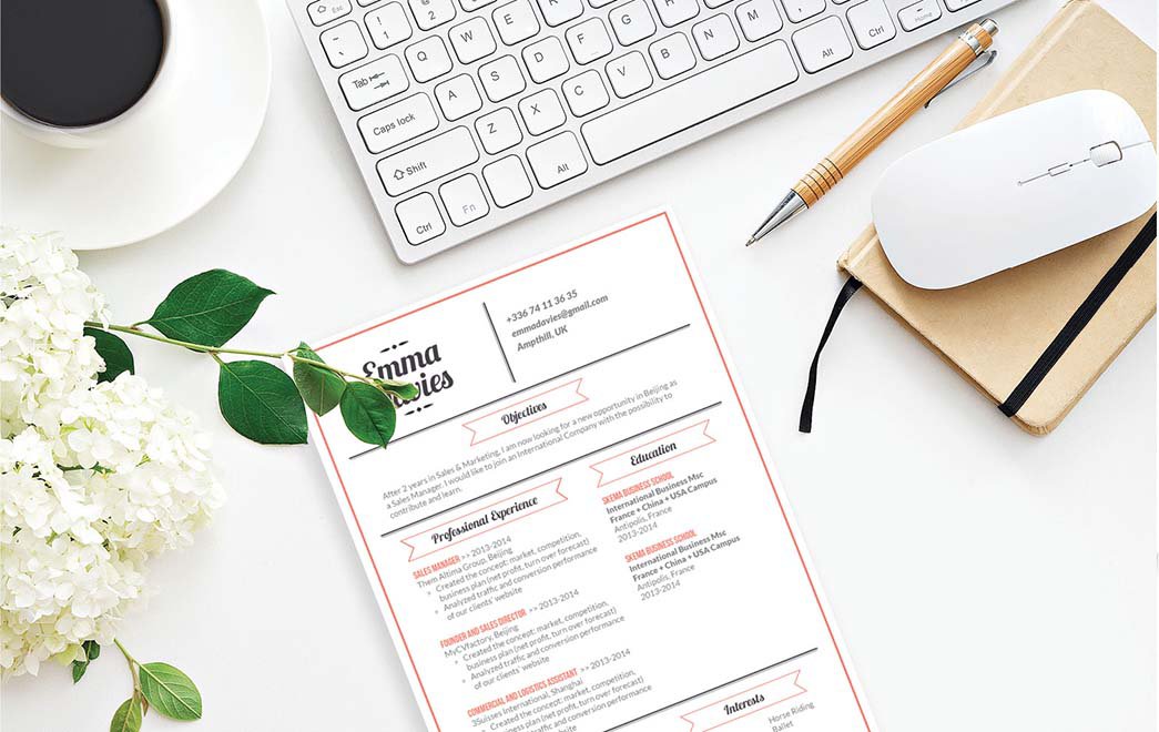 A simple resume with a clear and effective design amde to wow the recruiter