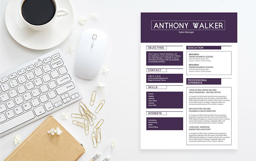 A template with a great design so you can create a great resume!