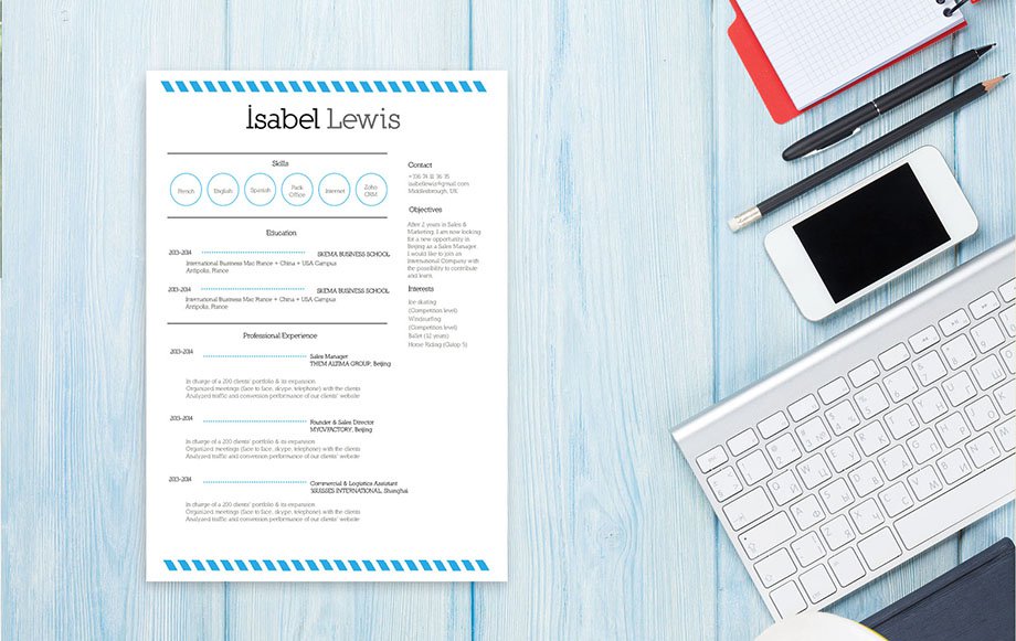 The great style and layout makes this template a great starting point for creating a good resume