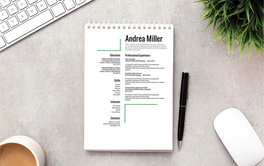 A resume template ideal for the modern job seeker thanks to its creative and functional format
