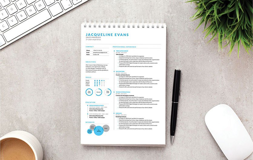 Functional and clean resume template perfect for the modern job