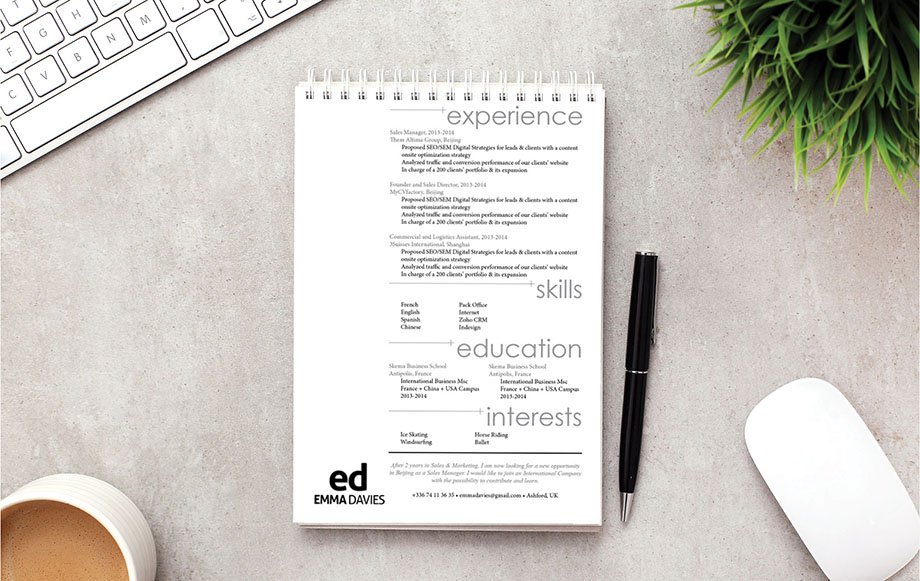 A good resume with a simple and effective design to impress your reader