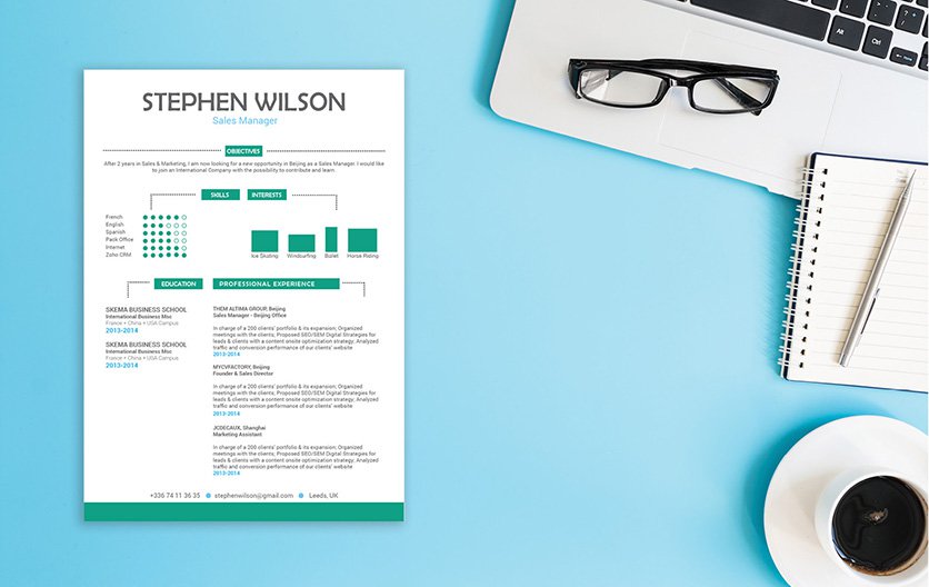 A great CV template with a great format and design!