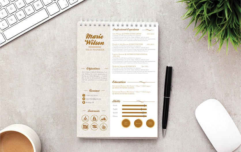 Every section is very well written in this professional resume template