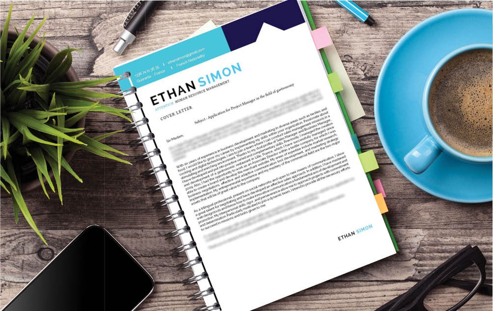 The colors and format will make this  cover letter template stand out from the rest