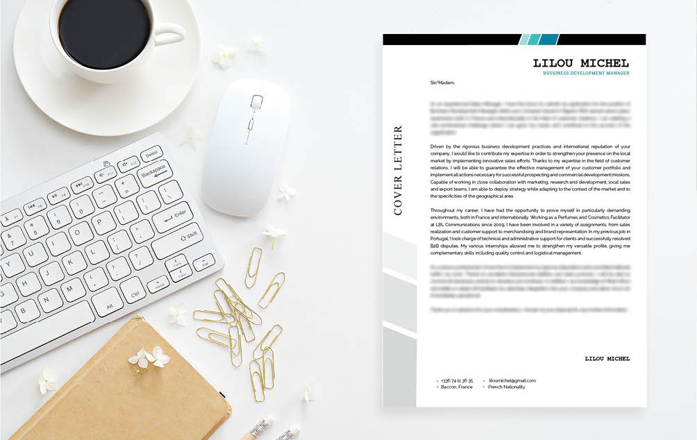 No need to look further, this  cover letter format has an artistic design perfect for the art professional