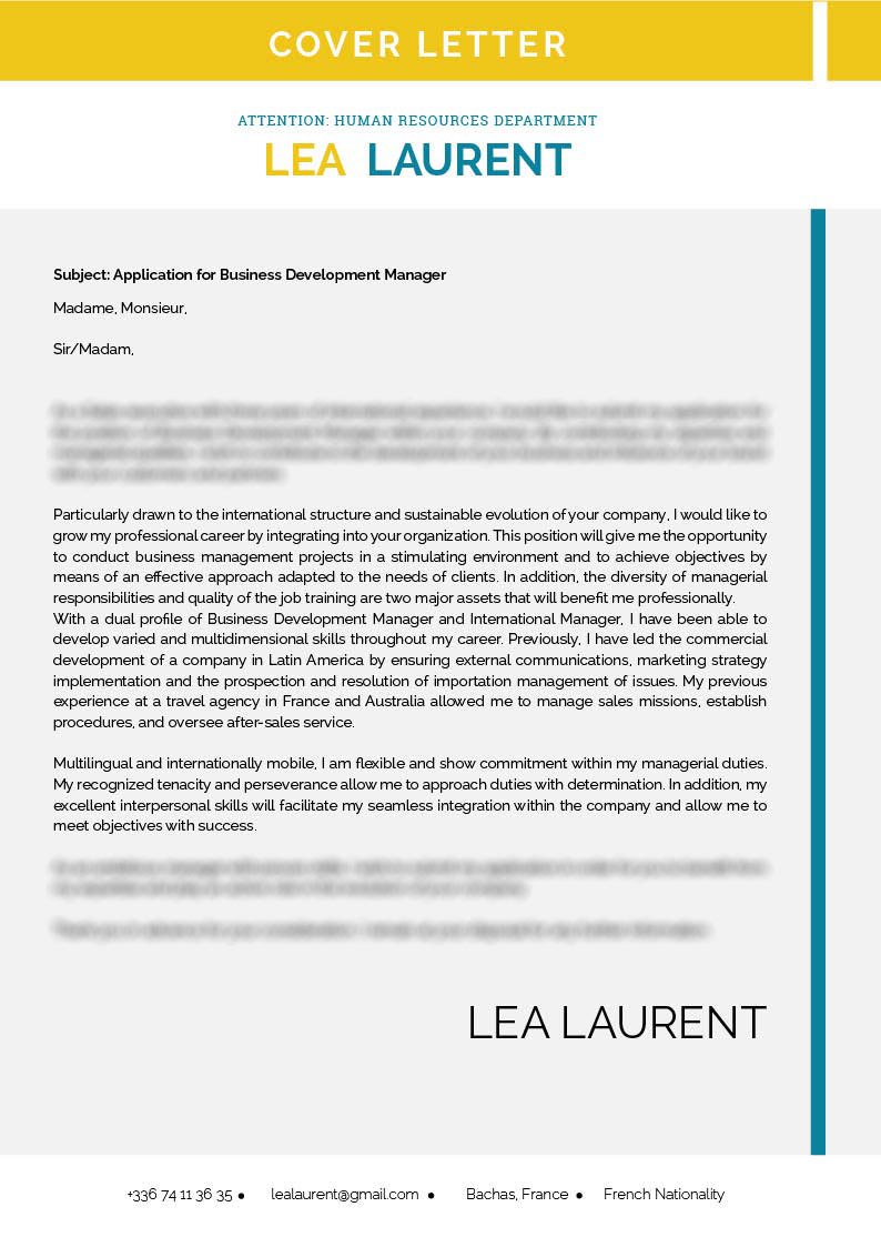 Grab the attention of your recruiter with this  cover letter template's great design and format