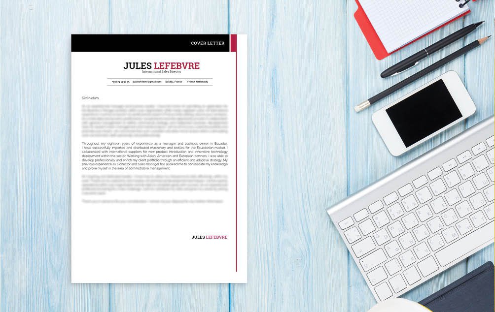 A great mix of cretivity and functionality lends this  cover letter template a great design