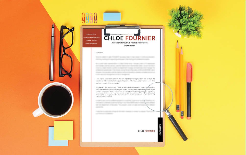 The colors and format will make this  cover letter template stand out from the rest