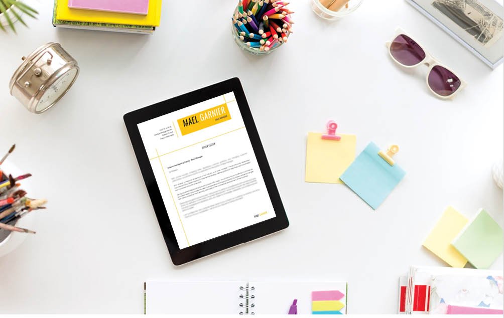 An impressive cover letter template with an equally functional design and format