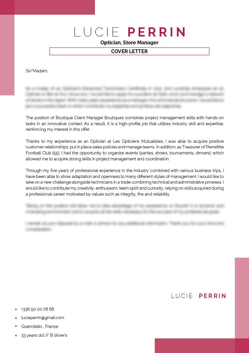 A clean format, a functional design -- the best kind of professional cover letter you can have!