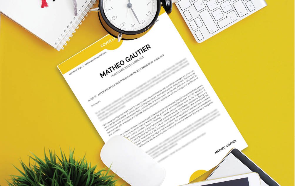 A professional set of colors and styles make this the best  cover letter format for any job type