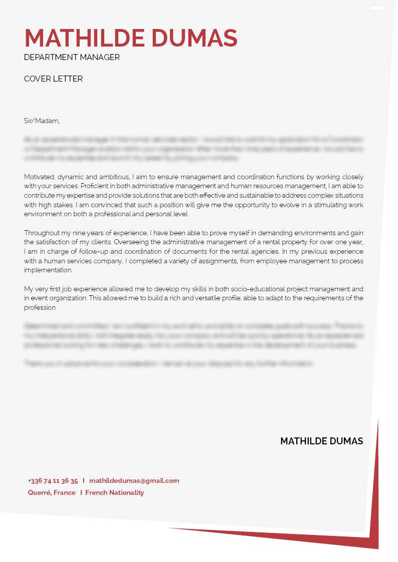 cover letter Service · myCVfactory