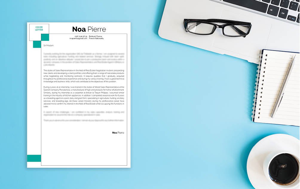 All information is clearly divided in highlighted equally in this easy cover letter template