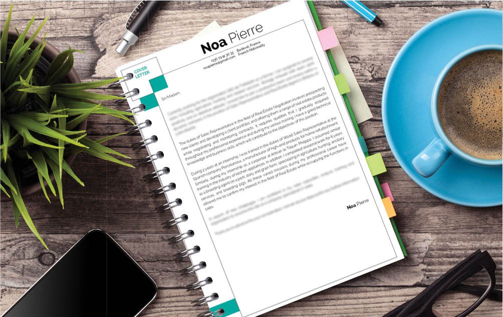 All the colors present in this easy cover letter template make it a sure winner for any career path